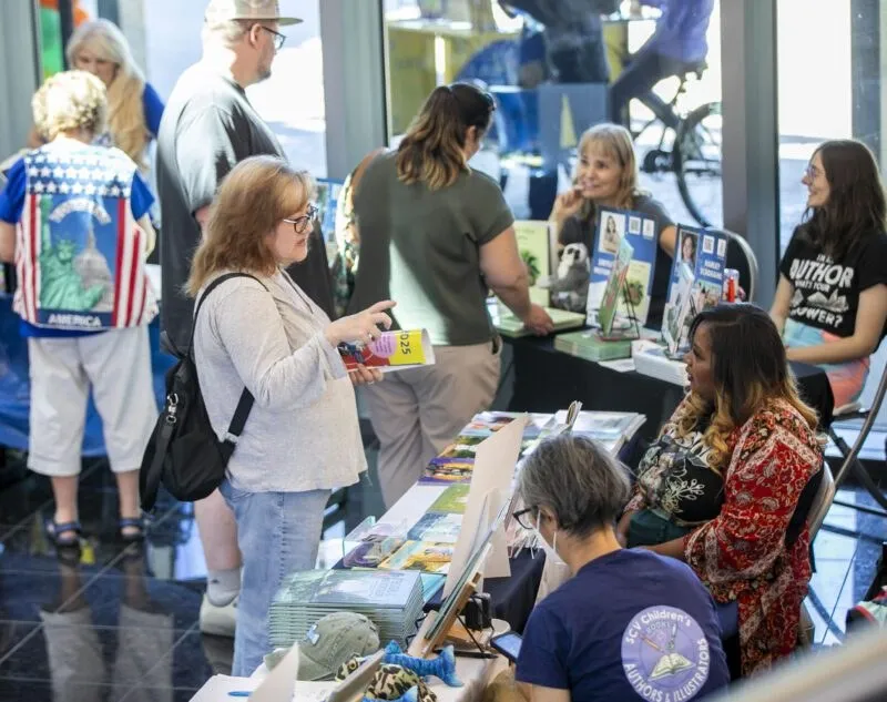 Authors and readers meeting at a book fair